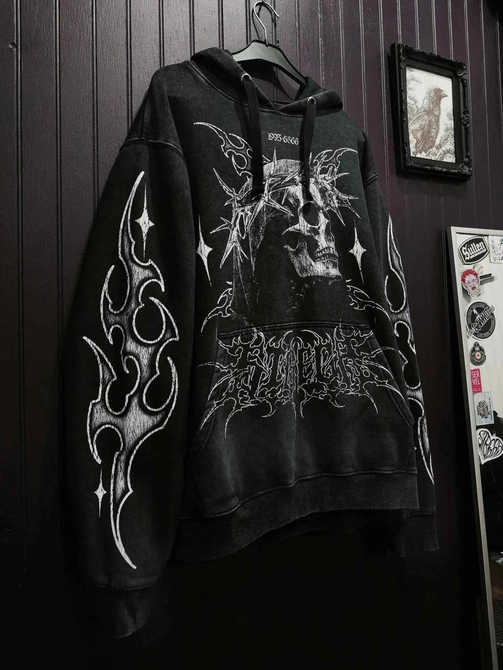 Y2K Sweatshirt for Women White Angel Themed Spike Print