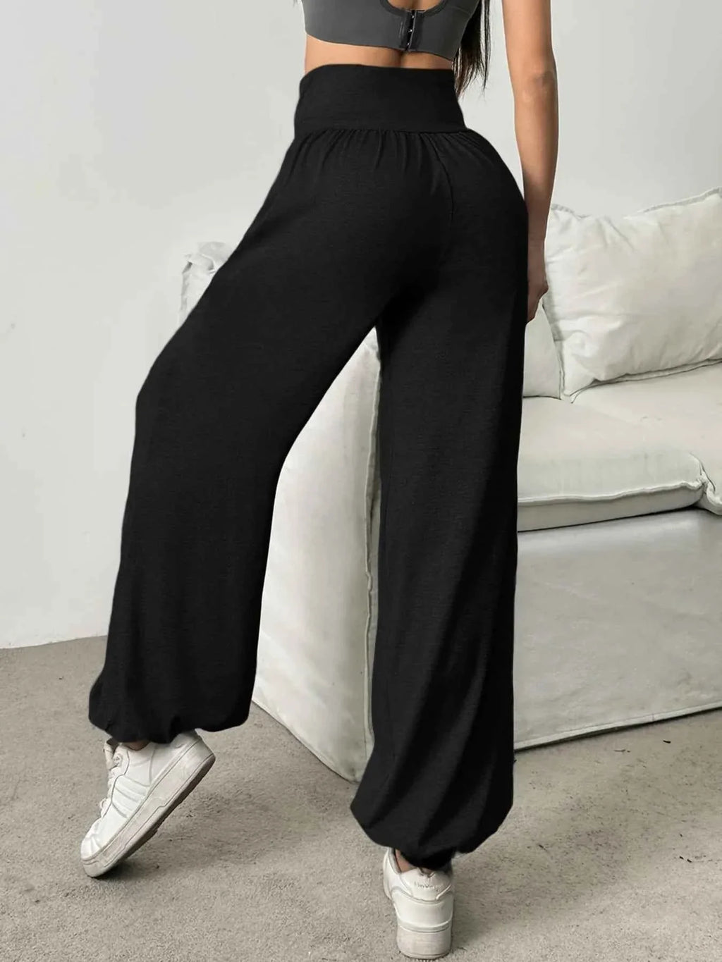 High Waist Women's Leggings Lantern Cuffed Comfortable Gym Fitness Leggings Sweats