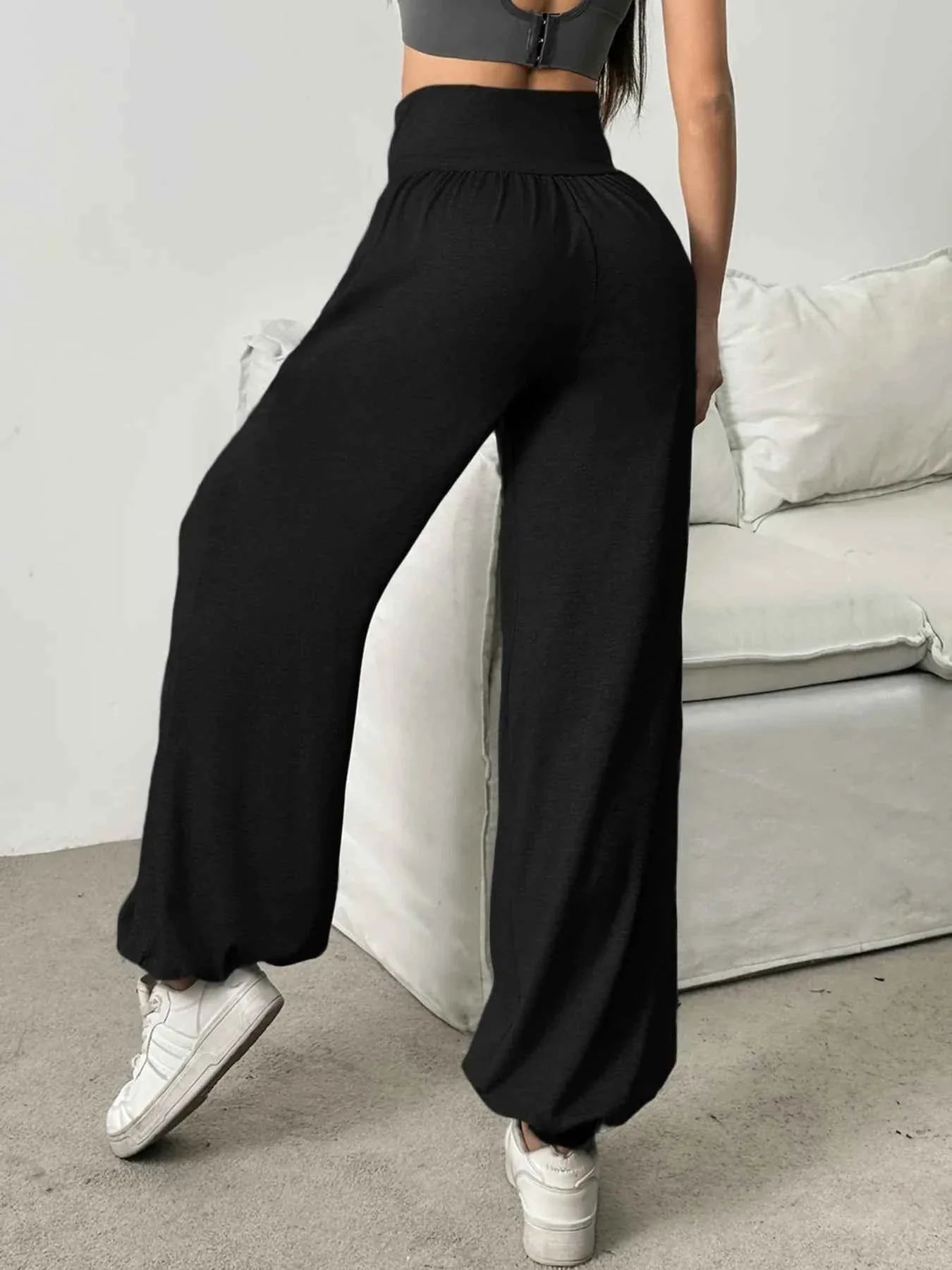 High Waist Women's Leggings Lantern Cuffed Comfortable Gym Fitness Leggings Sweats