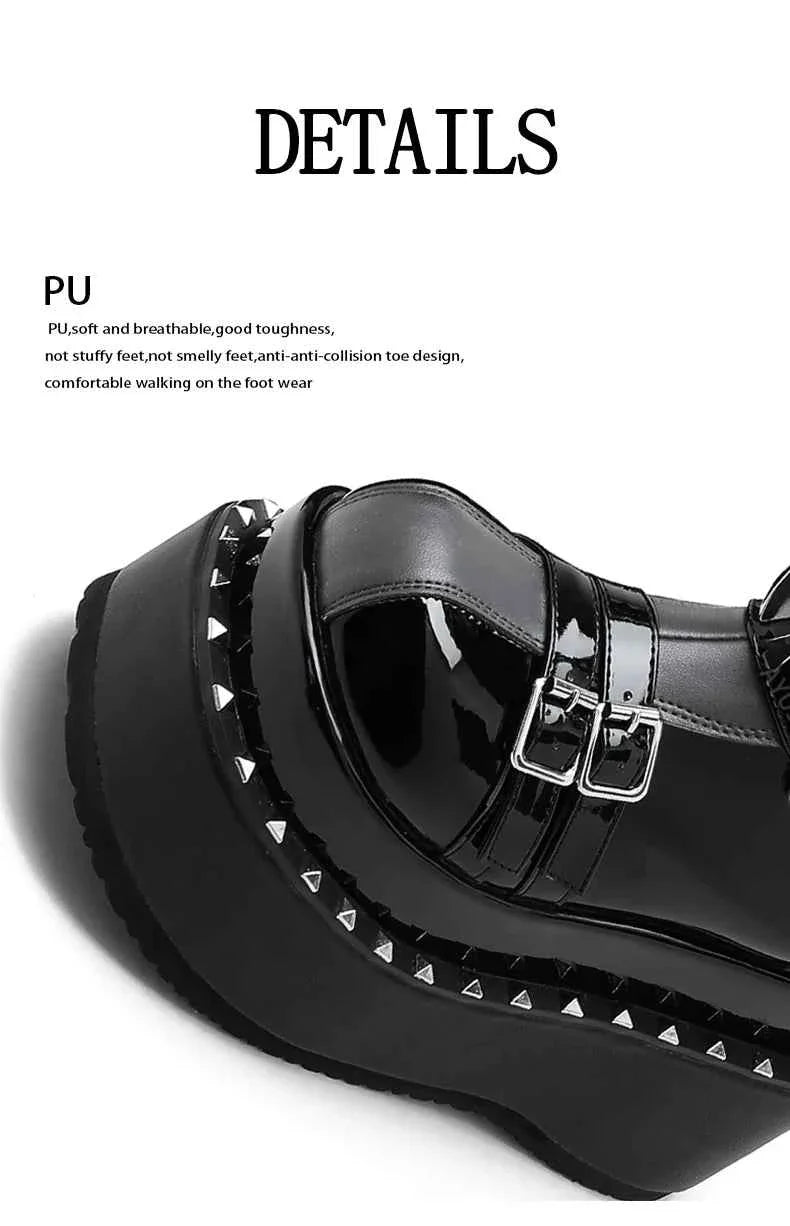 Spike Rivet Platform Motorcycle Boots Punk Style