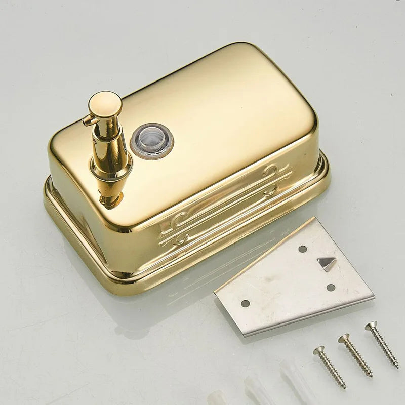 DecorBites™ Gold Stainless Steel Wall Mounted Shower Soap Dispenser