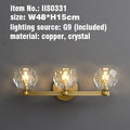 DecorBites™ Gold Solid Copper Crystal Vanity Light Fixtures for Bathroom and Bedroom