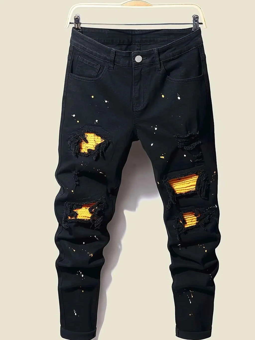 Men's Splash-Ink Patchwork Pants