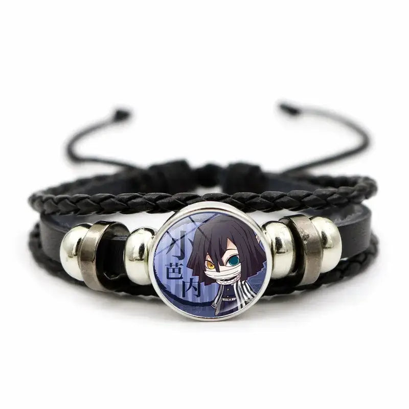 Demon Slayer Bracelet: Tanjiro & Nezuko Leather Charm