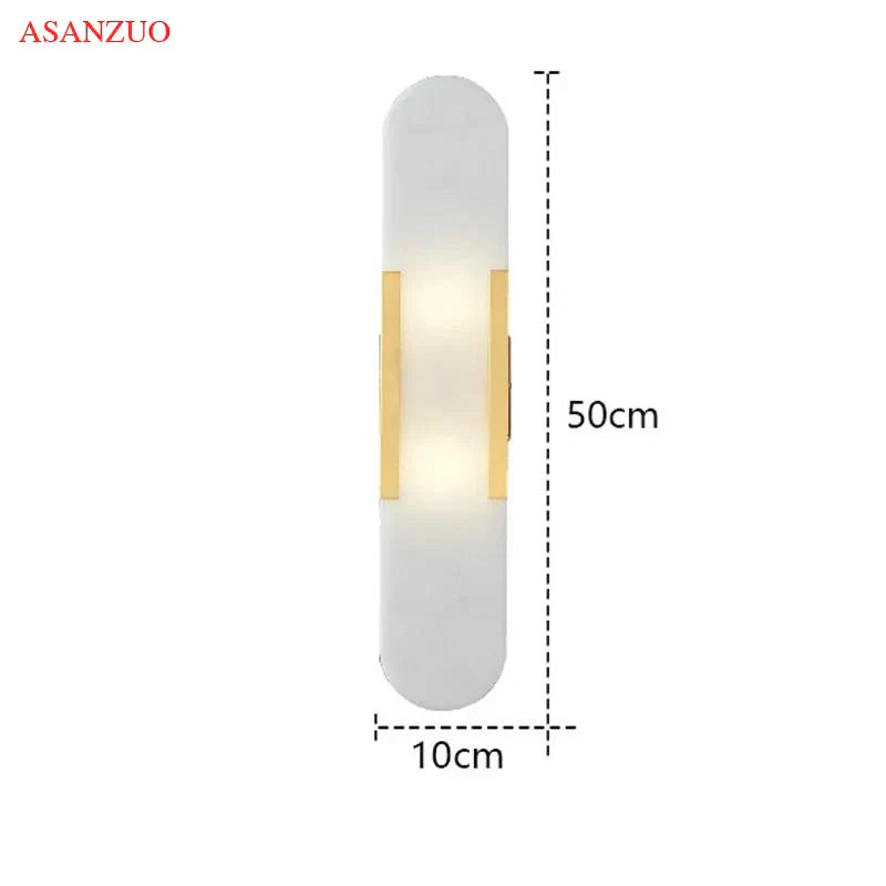 DecorBites™ Jade Stone Wall Sconce Light Fixtures for Bedroom Living Room Hotel Decor