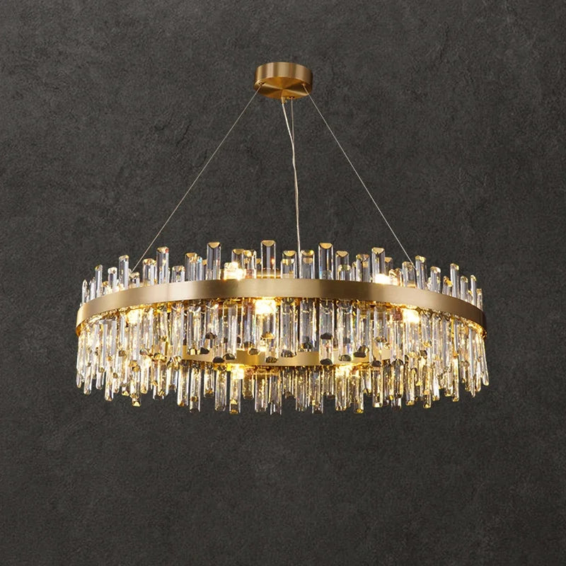 DecorBites™ Crystal LED Oval Chandelier for Dining Room Lighting