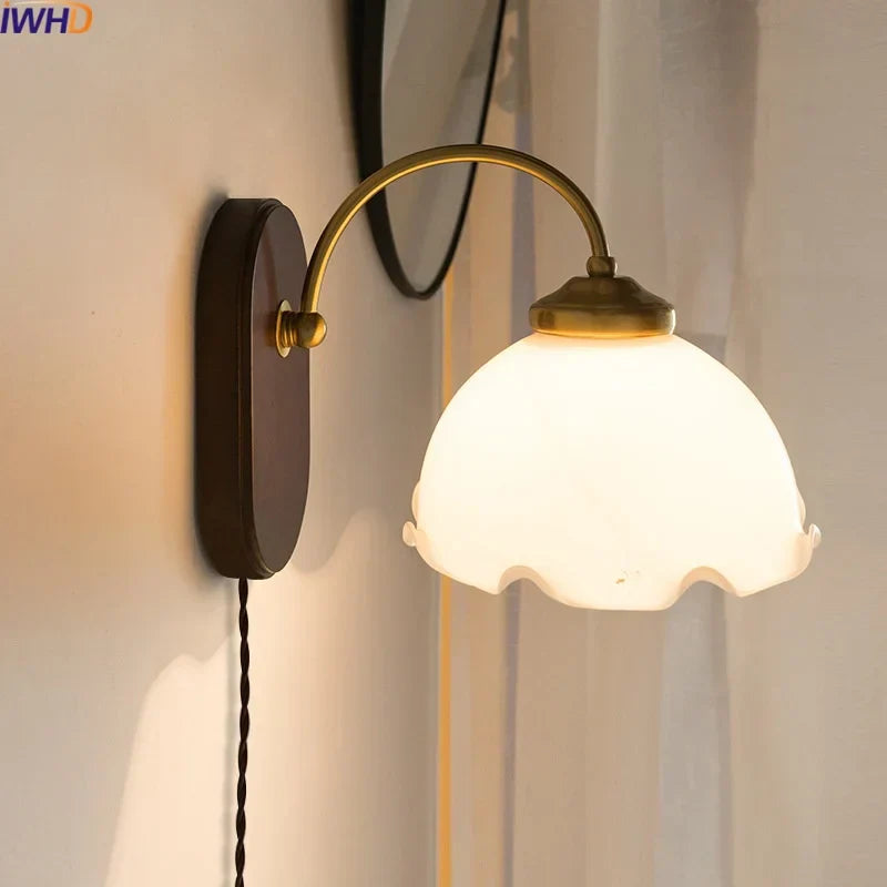 DecorBites™ Glass Copper LED Wall Lights - Nordic Modern Bedroom Bathroom Living Room Lamp