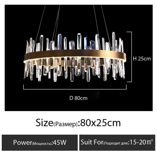 DecorBites™ K9 Luxury Pendant Chandelier, LED Indoor Lighting for Kitchen, Living Room, Bedroom