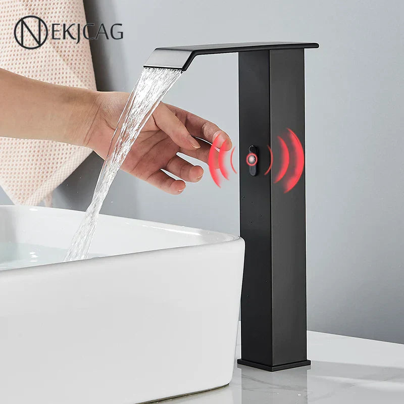 DecorBites™ High Style Smart Sensor Bathroom Basin Faucet Cold Hot Mixer Waterfall Tap