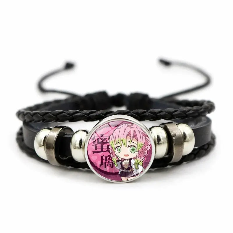 Demon Slayer Bracelet: Tanjiro & Nezuko Leather Charm