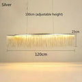 DecorBites™ Gold Chain Chandelier Pendant Light w/ Remote, Modern Tassel Design for Kitchen & Living Room