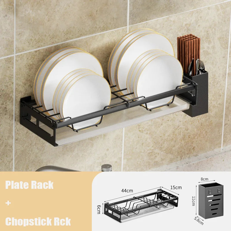 DecorBites™ Kitchen Dish Drainer Rack & Tableware Holder - Wall Mounted Drying Shelf Storage