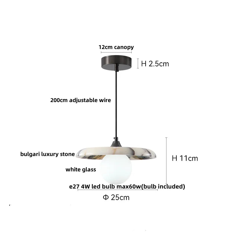 DecorBites™ Copper Yellow LED Pendant Light Fixture for Dining Room and Kitchen