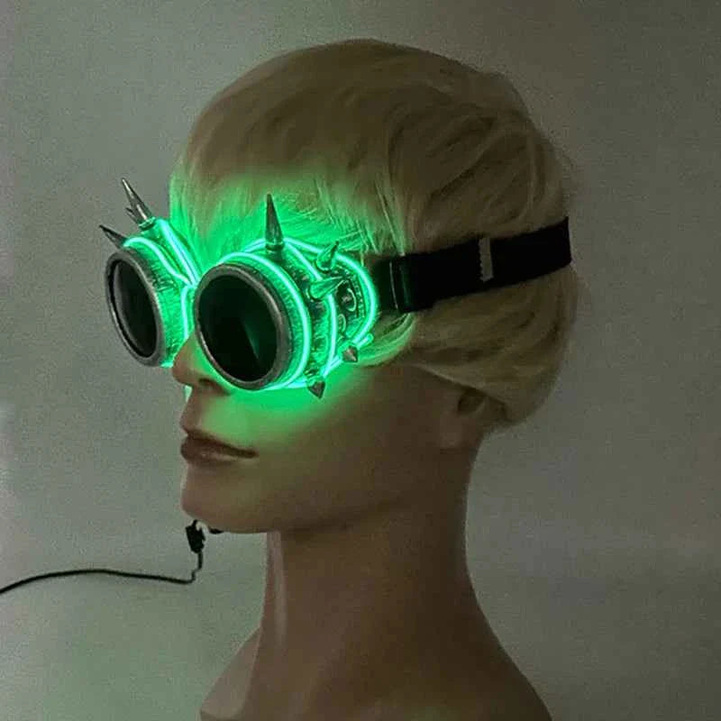 Cyberpunk Futuristic Luminous Rave Goggles LED glowing glasses Accessories
