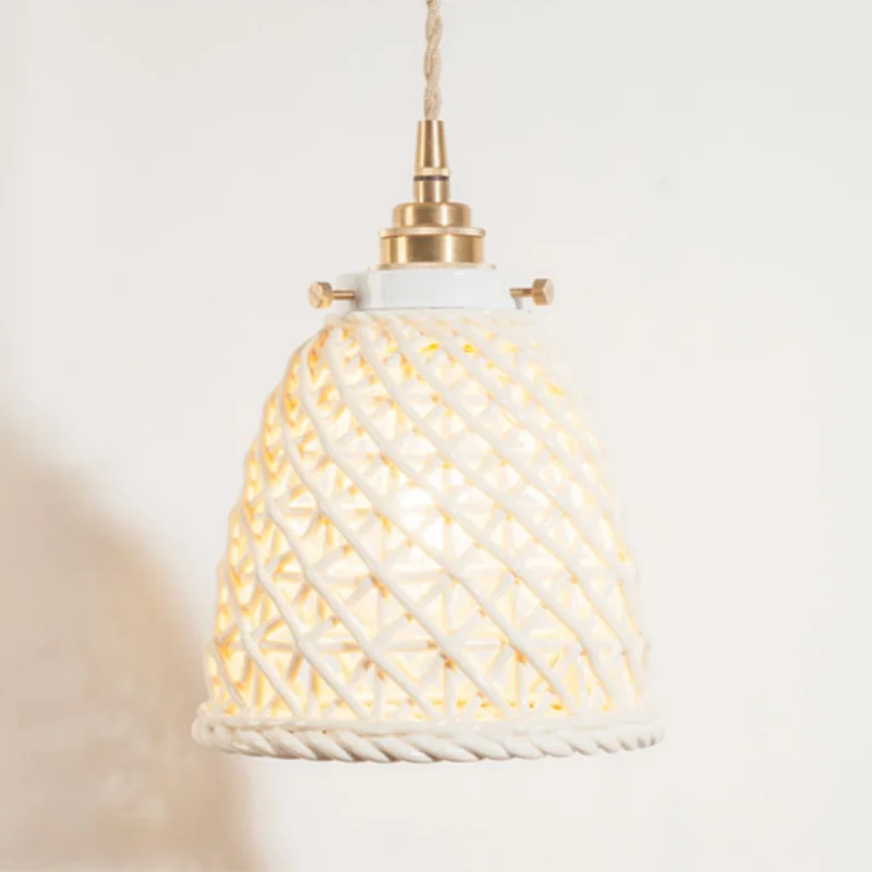 DecorBites™ French Minimalism Ceramic LED Pendant Light for Home Decor