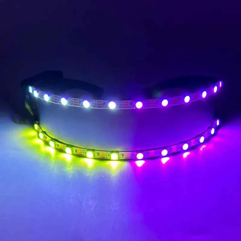 Cyberpunk Futuristic Luminous Rave Goggles LED glowing glasses Accessories