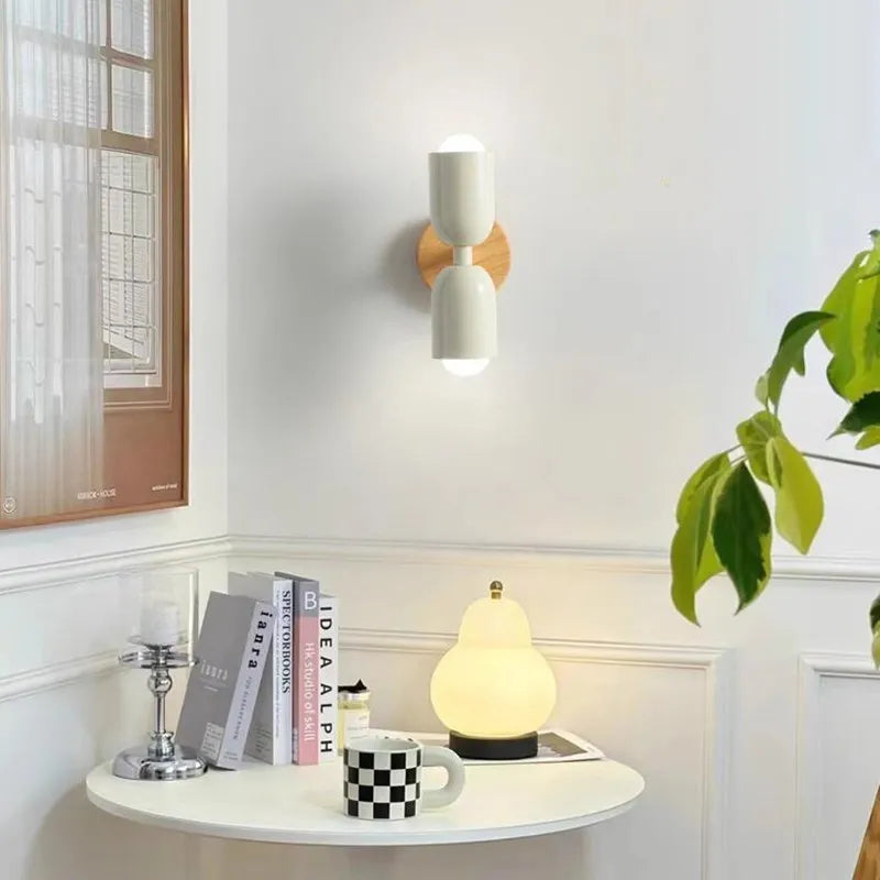 DecorBites™ Cream Zipper Wooden Wall Lamp for Bedroom Living Room Hallway Illumination