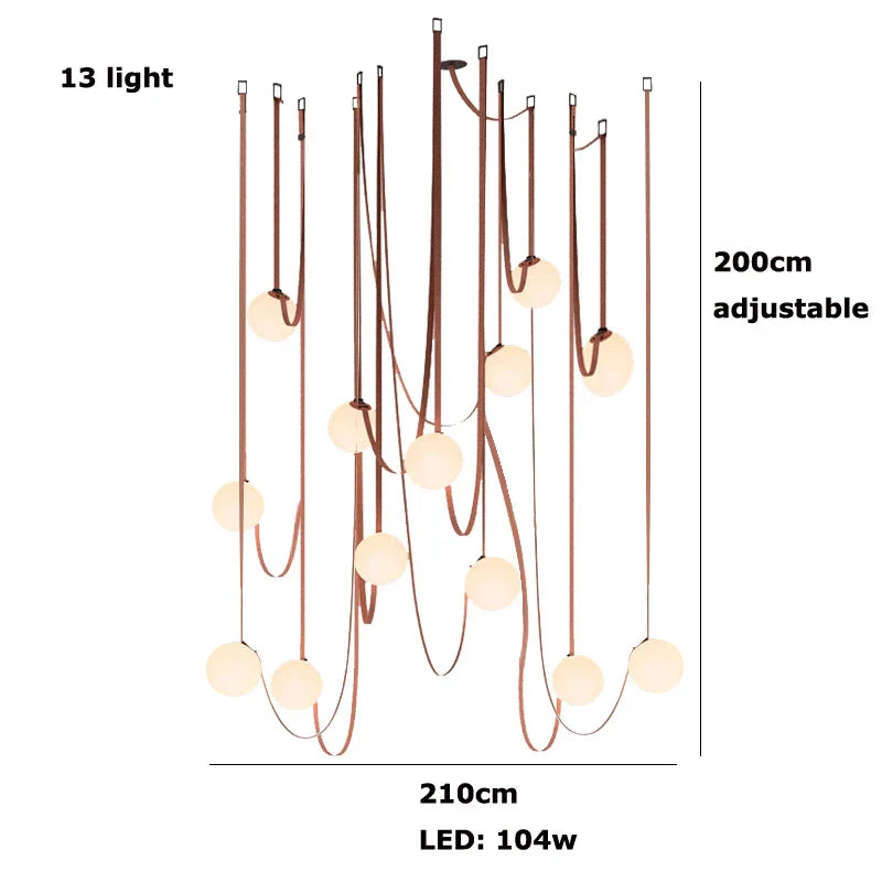 DecorBites™ Glass Ball LED Pendant Light - Black Orange, Trendy Design for Indoor Lighting