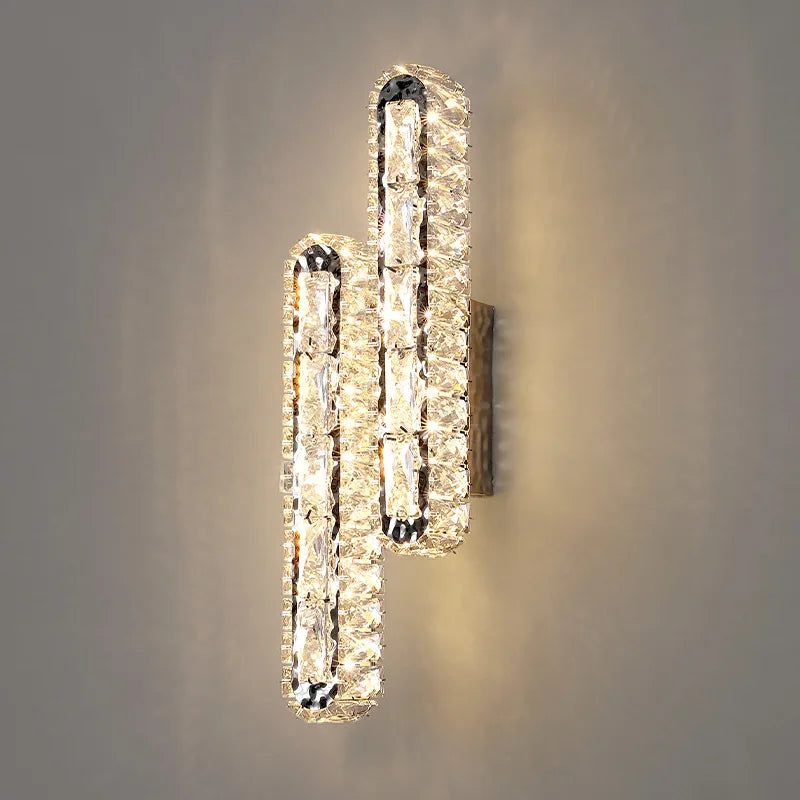DecorBites™ Crystal LED Wall Lamp Silver Sconces | Modern Nordic Design for Bedroom and Dining Room