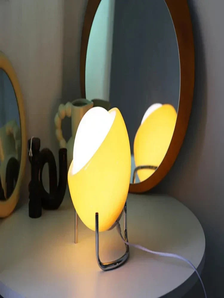 DecorBites™ Glass Table Lamp: Nordic LED Retro Night Light for Bedroom and Living Room
