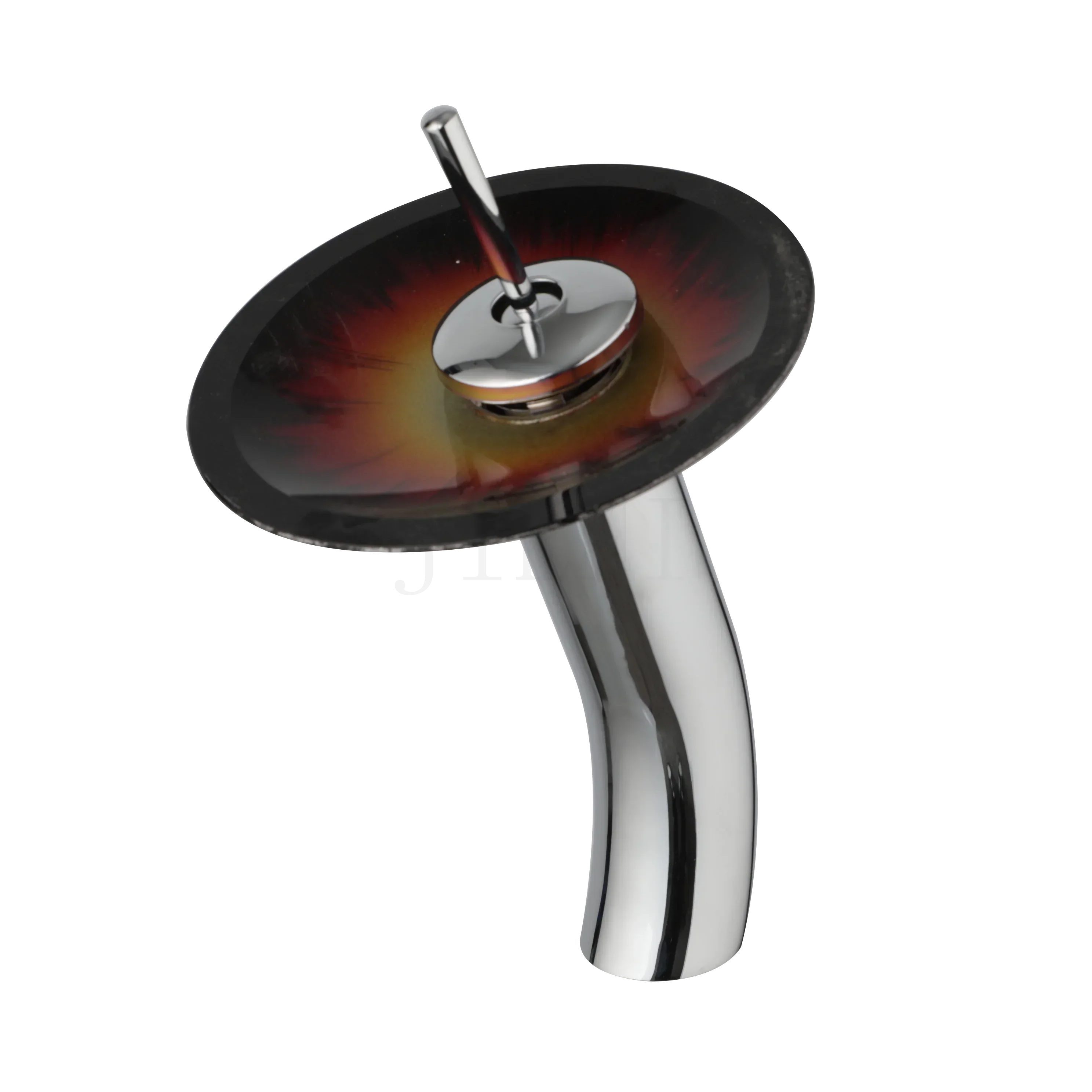 DecorBites™ Glass Rocker Handle Basin Faucet, Waterfall Mixer Taps, Chrome Finish