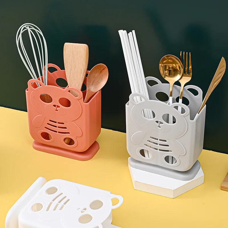 DecorBites™ Cutlery Organizer Stand for Kitchen Storage and Drainage