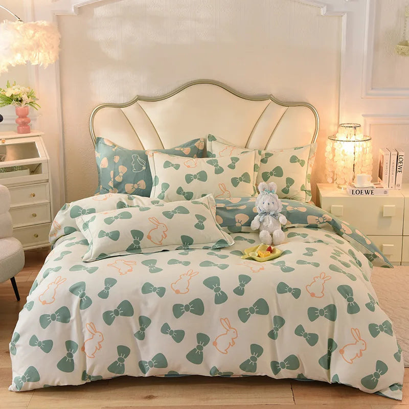 DecorBites™ Cotton Thickened Bedding Set - Single/Double Size, High Quality, Warm & Soft.