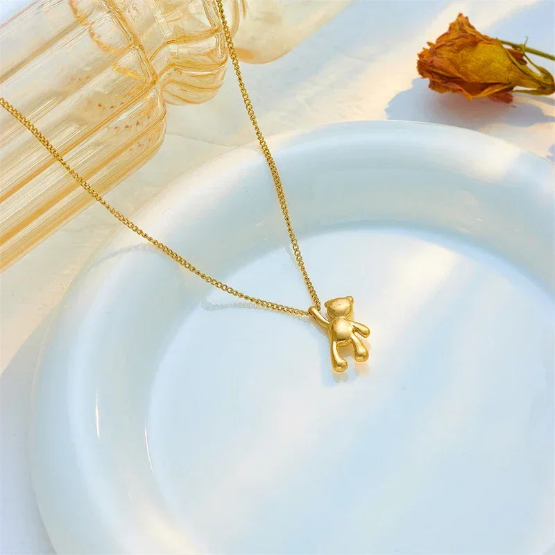 Fashion SS Bear Pendant Necklace