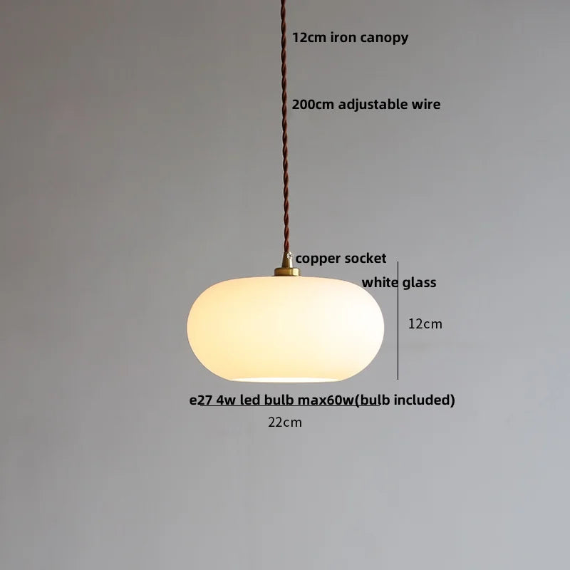 DecorBites™ Glass LED Pendant Lamp | Adjustable Nordic Hanging Light