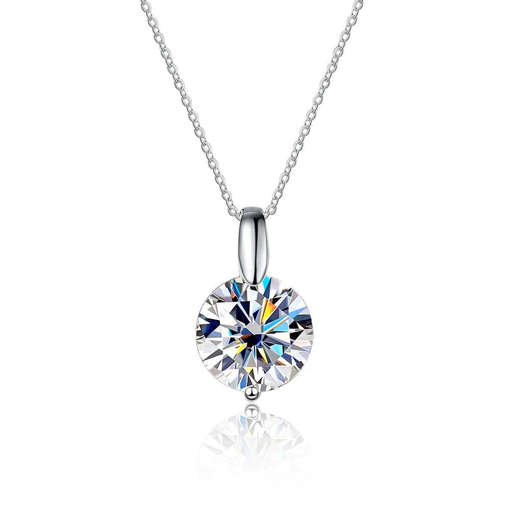 VVS1 D Round Cut Moissanite Pendant Necklace for Women