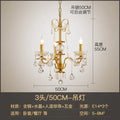 DecorBites™ Gold Brass Crystal Chandelier for Living Dining Bedroom, Retro Candle Lights Pendant Lamps