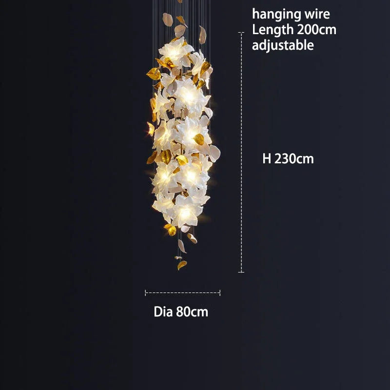 DecorBites™ Crystal Flower Chandelier: Luxury Ceiling Pendant Light for Home Decor