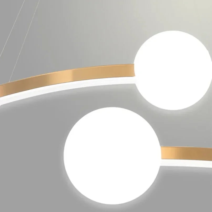 DecorBites™ Gold Nordic Ring LED Ceiling Chandelier for Dining Room & Kitchen Island
