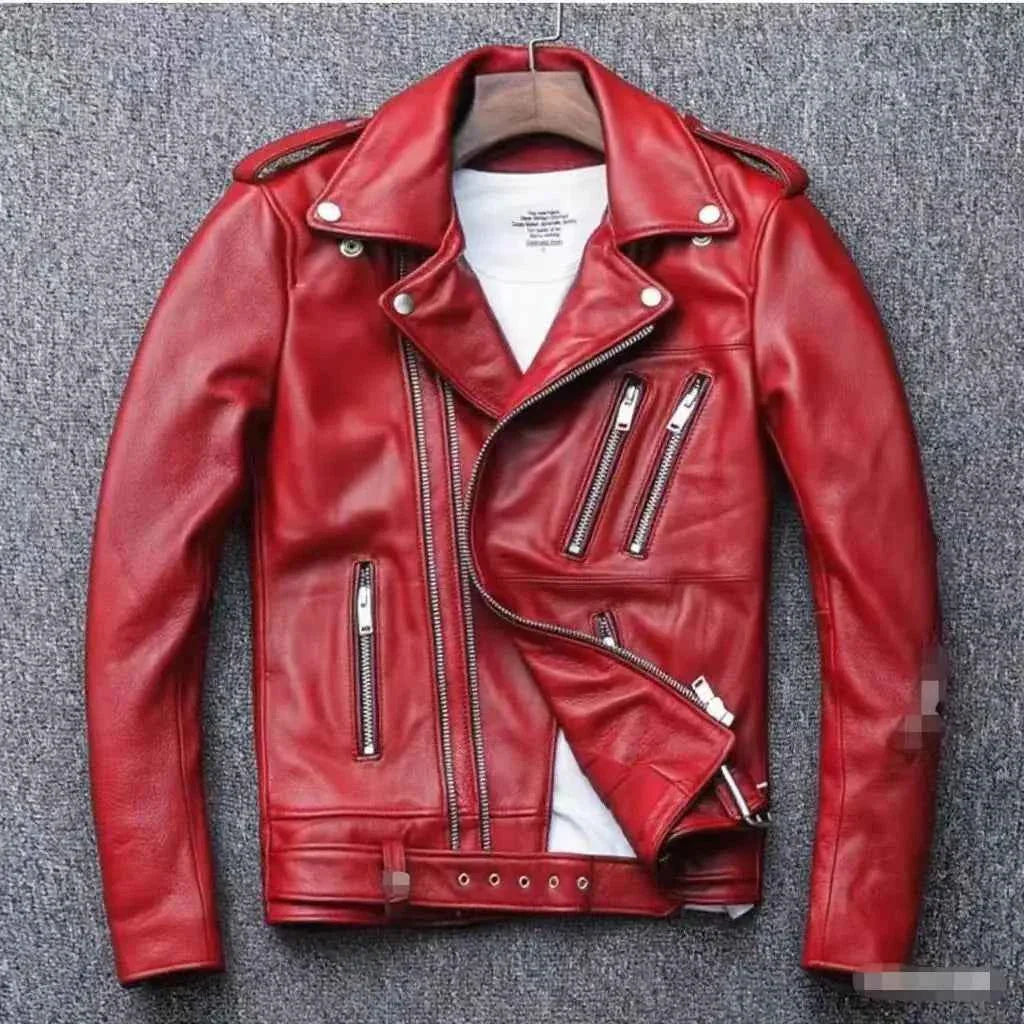 Unisex Oversized Button-down PU Leather Coat with Multiple Zippers Polo Jacket, with Many Zippers