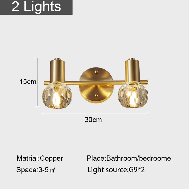 DecorBites™ Gold Crystal Wall Lamp for Home Decoration and Lighting