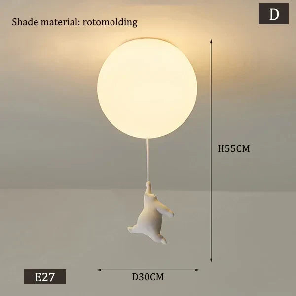 DecorBites™ Kids Bear LED Ceiling Light - Designer Bedroom Pendant Lamp