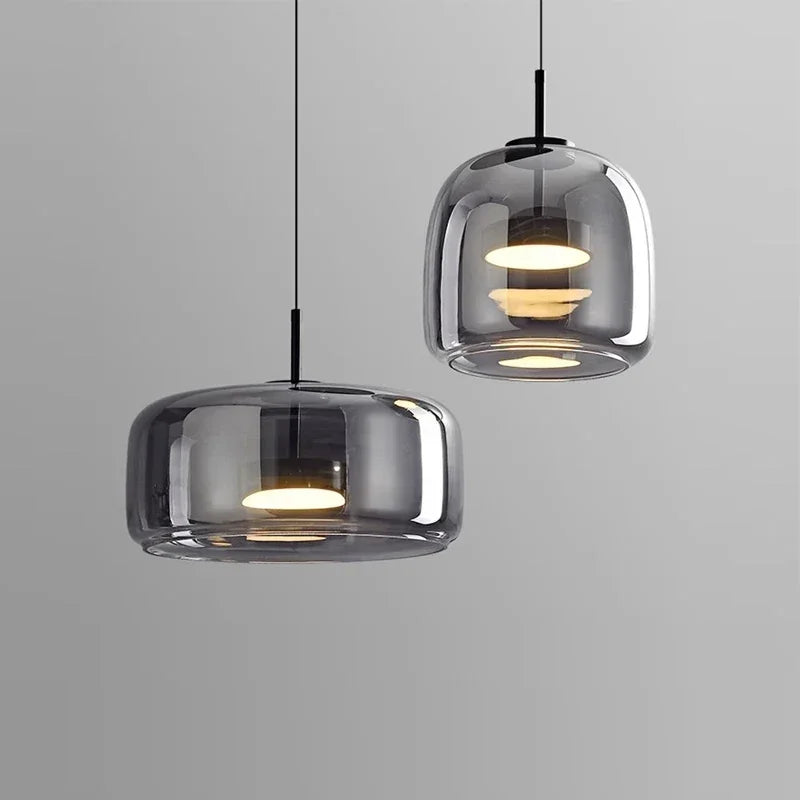 DecorBites™ Glass LED Pendant Chandelier for Dining Room Bar Bedroom Decor