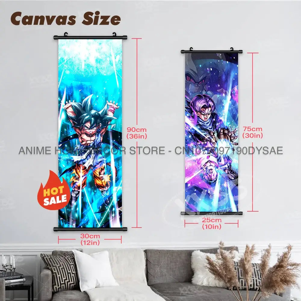 Dragon Ball Posters: Goku & Vegeta Hanging Scroll Wall Art