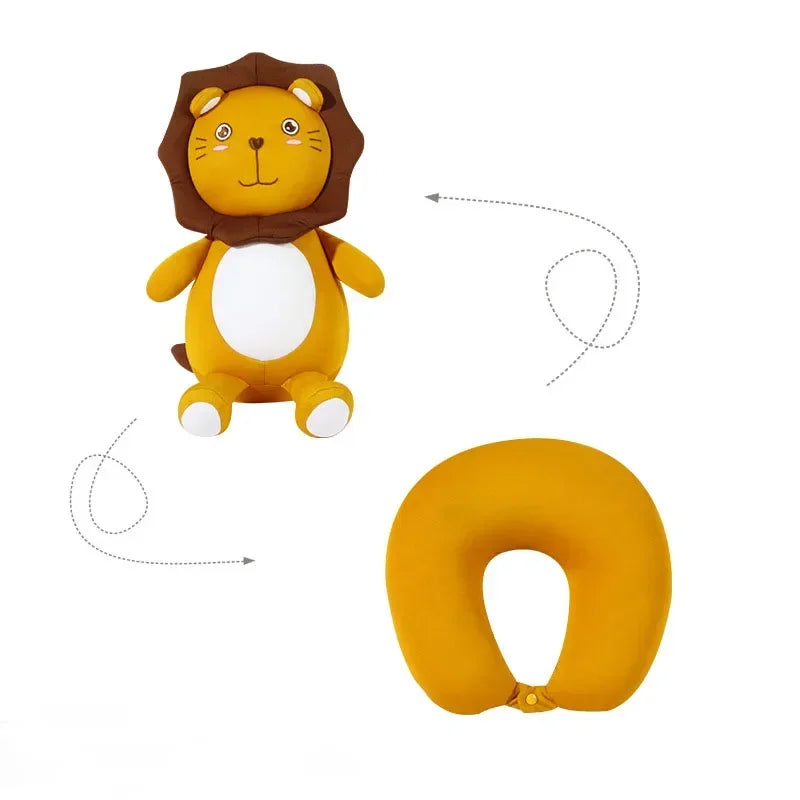 DecorBites™ Cute Plush Animal Neck Pillow for Comfortable Travel & Office Rest