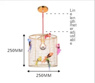 DecorBites™ Gold Bird Cage Pendant Lamp for Nordic Loft Home Living Room Bedroom