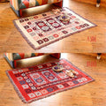 DecorBites™ Knitted Cotton Throw Blanket with Tassel - Geometric Bohemian Design
