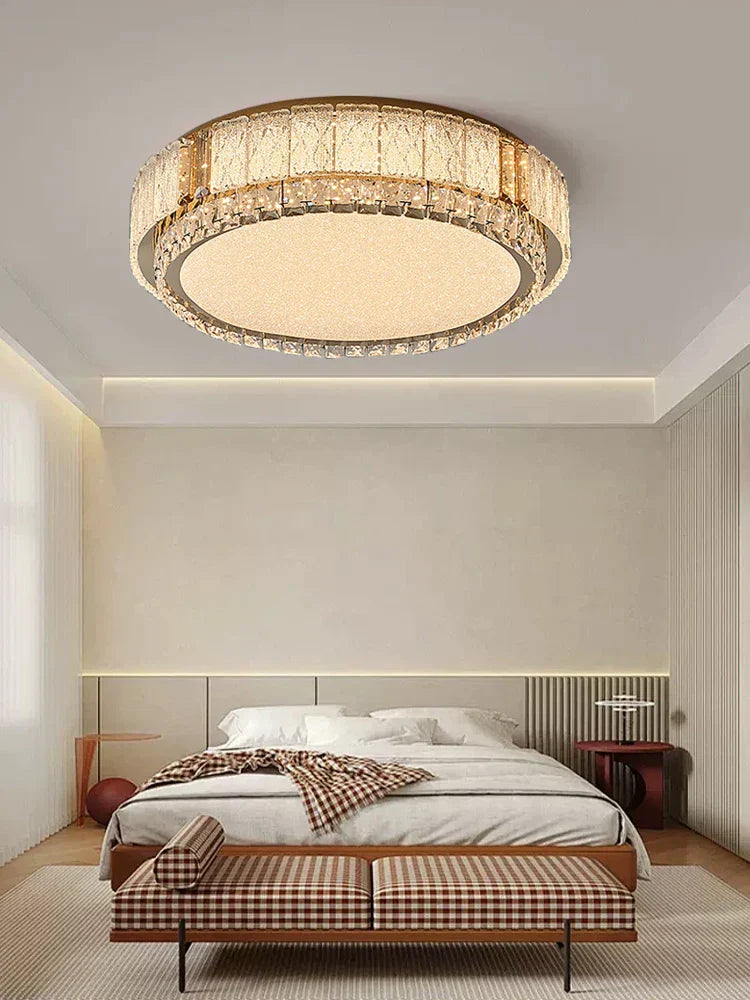 DecorBites™ Crystal Glass Ceiling Lamps LED Light Fixture for Modern Living Room Decor