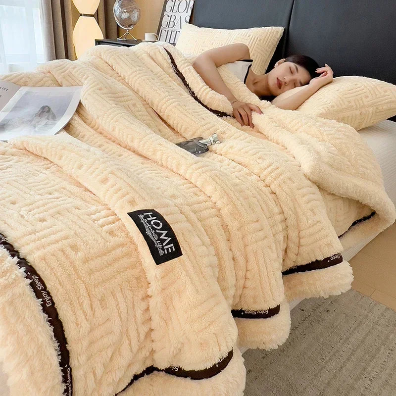 DecorBites™ Fluffy Fleece Blanket for Bed Sofa Cover Glade Cozy Warmth Blanket