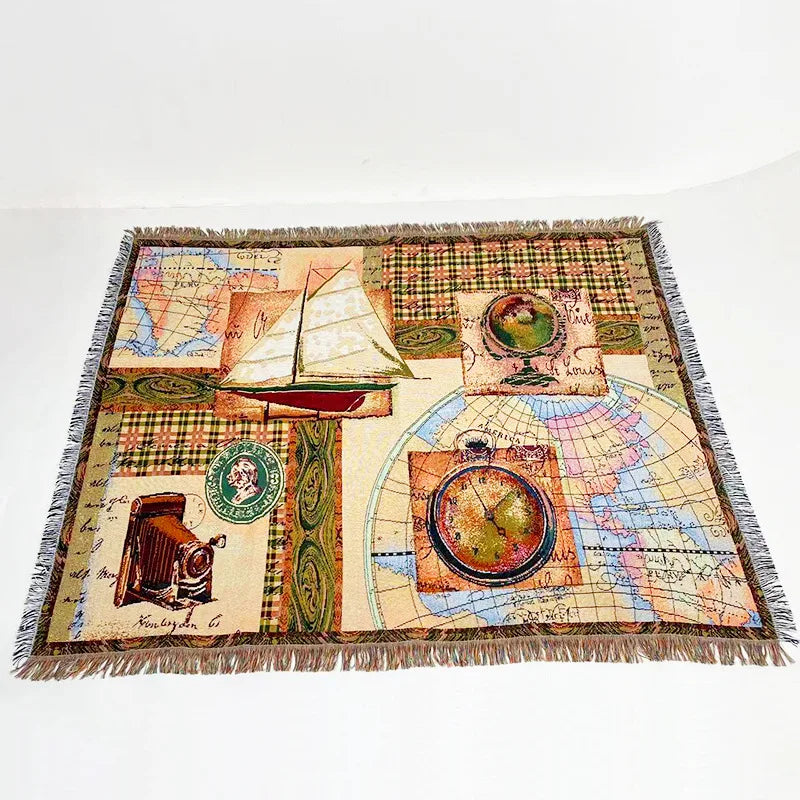 DecorBites™ Jacquard Sofa Blanket - Versatile Outdoor Picnic Mat & Bed Cover