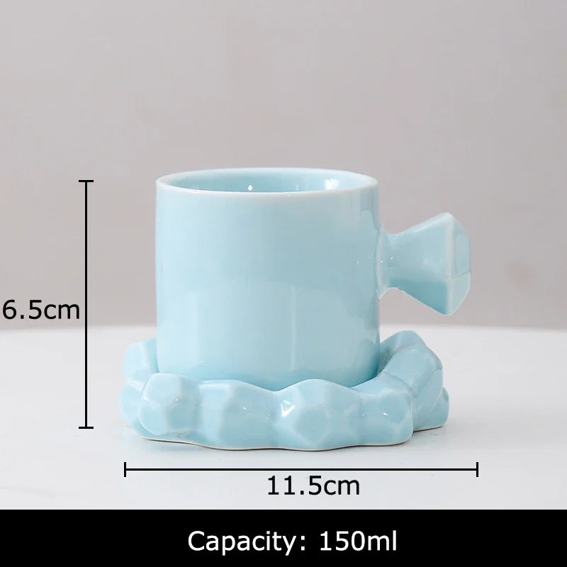DecorBites™ Diamond Porcelain Coffee Mug Set