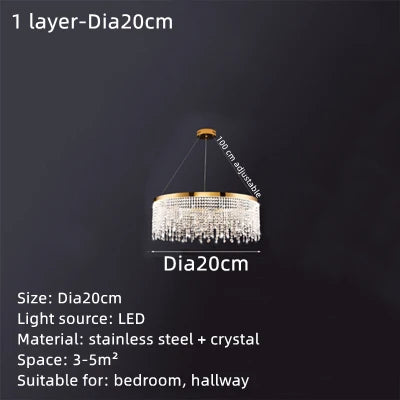 DecorBites™ Crystal Water Curtain Pendant Chandelier - Luxury LED Lighting for Home, Hotel, and More