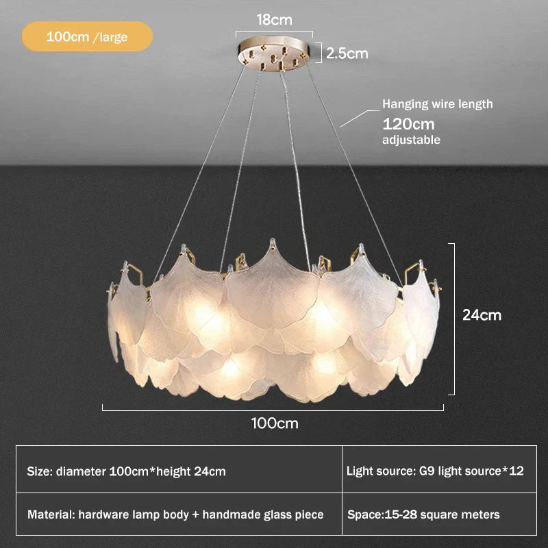 DecorBites™ Glass Chandelier LED Circle Pendant Lights for Modern Luxury Living & Dining Decor