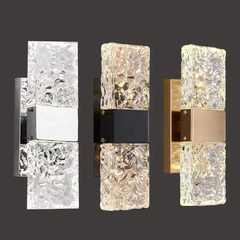 DecorBites™ Crystal Nordic LED Wall Lamps | Modern Corrugated Sconces for Home Decor