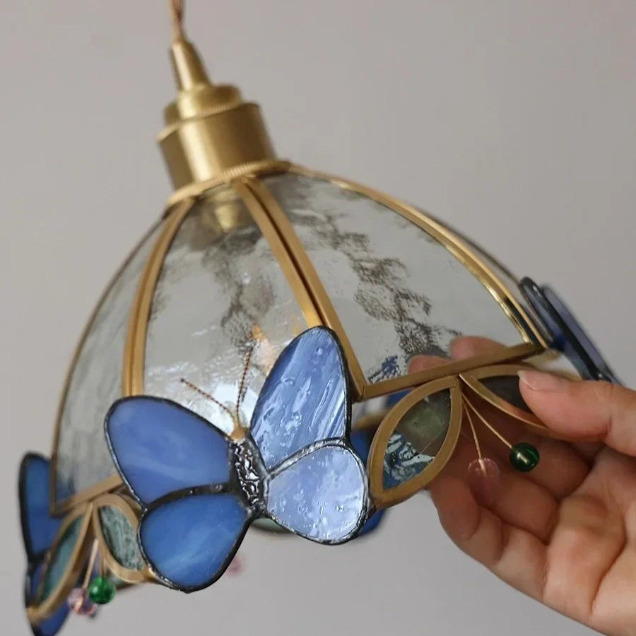 DecorBites™ LED Butterfly Glass Wall Lamp Sconce with Pull Chain Switch