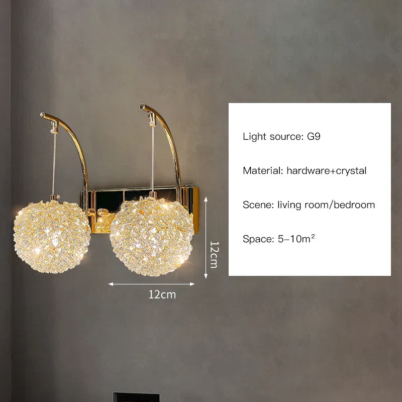 DecorBites™ Crystal Wall Lights Sconce for Bedroom Foyer Bedside Aisle.